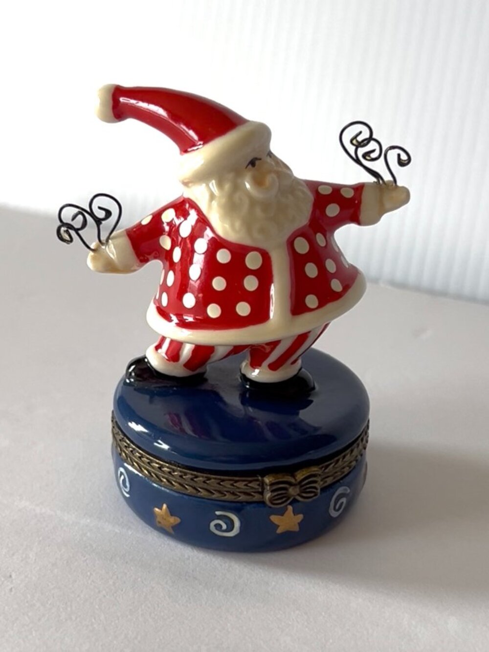 Porcelain Hinged Santa Claus Trinket Box